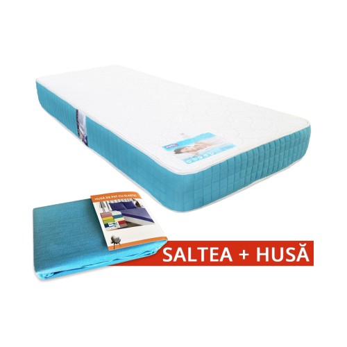 Set Saltea Memory Foam Saltex 900x1900 + Husa cu elastic