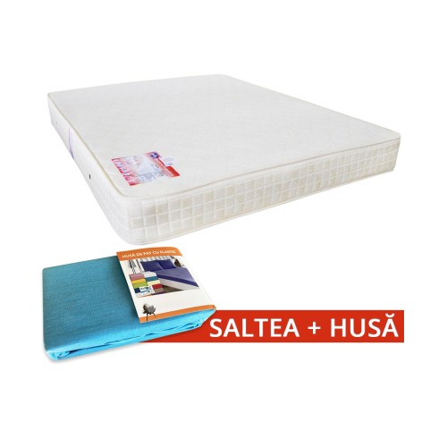 Set Saltea SuperOrtopedica Saltex 1400x2000 + Husa cu elastic