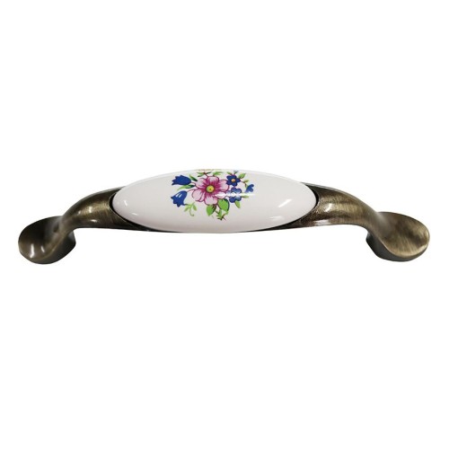 Maner cu ornament ceramic floare roz