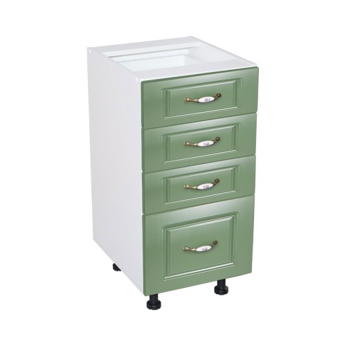 Corp inferior 40 cu 4 sertare Zebra MDF Verde drept