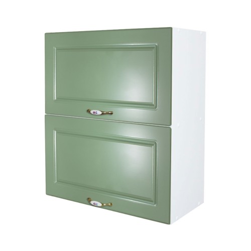 Corp superior 60 cu 2 usi orizontale Zebra MDF verde drept