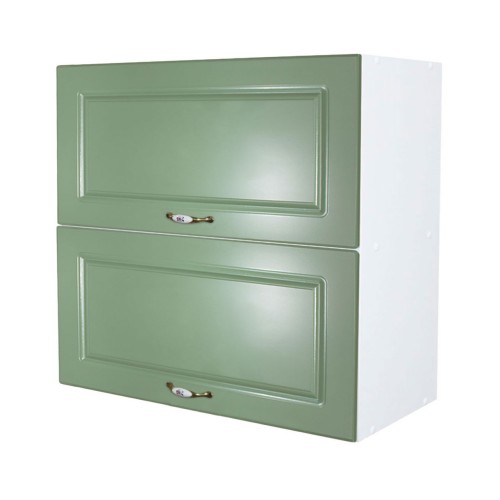 Corp superior 80 cu 2 usi orizontale Zebra MDF verde drept