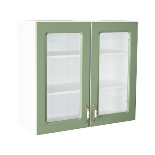 Corp superior vitrina 80 cu 2 usi Zebra MDF verde drept