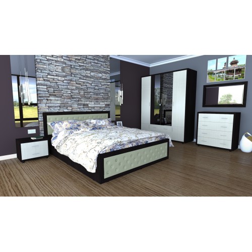 Dormitor Torino cu pat 160×200 cm wenge / ladin 160x200