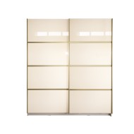 Gold Dulap 1800 Crem cu usi MDF Lucios + 2 Comode Gold Dulap 1800 Crem cu usi MDF Lucios + 2 Comode