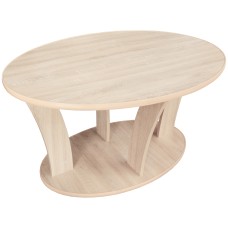 Masuta cafea Ovala cu role, sonoma, 94 x 54 x 64 cm