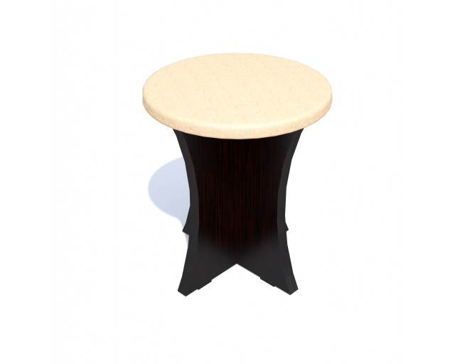 Taburet rotund tapitat wenge cu bej Taburet rotund tapitat wenge cu bej
