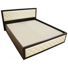 Pat Torino 160x200 cm, Wenge / Piele ecologica bej