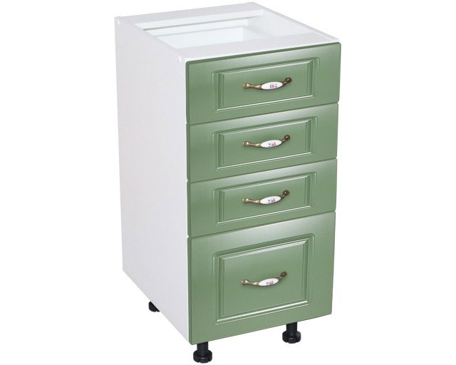 Corp inferior 40 cu 4 sertare Zebra MDF Verde dungi