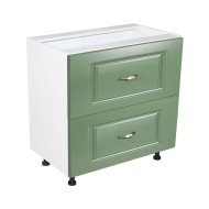 Corp inferior 80 cu 2 sertare metalice pentru greutate Zebra MDF verde drept Corp inferior 80 cu 2 sertare metalice pentru greutate Zebra MDF verde drept