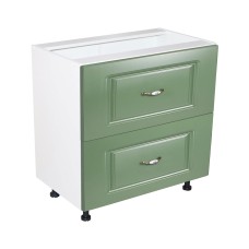 Corp inferior 80 cu 2 sertare metalice pentru greutate Zebra MDF verde drept