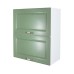 Corp superior 60 cu 2 usi orizontale Zebra MDF verde drept