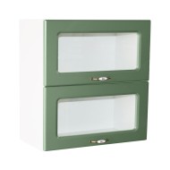 Corp superior vitrina 80 cu 2 usi orizontale Zebra MDF verde Corp superior vitrina 80 cu 2 usi orizontale Zebra MDF verde