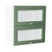 Corp superior vitrina 80 cu 2 usi orizontale Zebra MDF verde