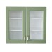 Corp superior vitrina 80 cu 2 usi Zebra MDF verde drept