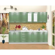 Bucatarie Zebra 2.6m MDF verde - frezare dreptunghi Bucatarie Zebra 2.6m MDF verde - frezare dreptunghi